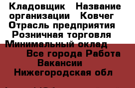 Кладовщик › Название организации ­ Ковчег › Отрасль предприятия ­ Розничная торговля › Минимальный оклад ­ 25 000 - Все города Работа » Вакансии   . Нижегородская обл.